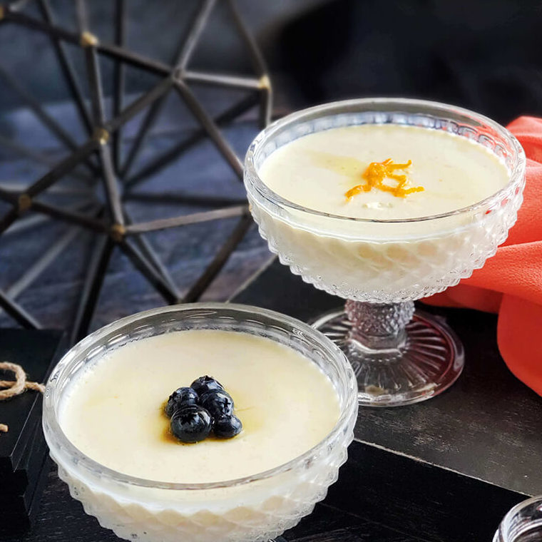 Creamy Goat Cheese Pudding with a hint of Orange | Sincerely Asma