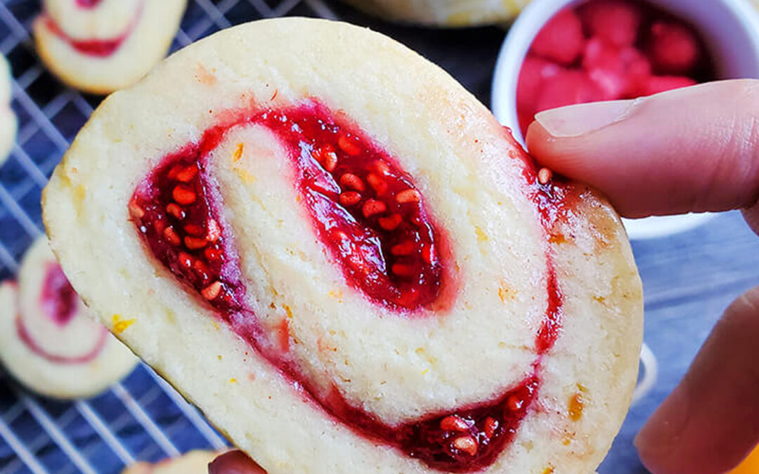 Raspberry Swirl Almond Sugar Cookies