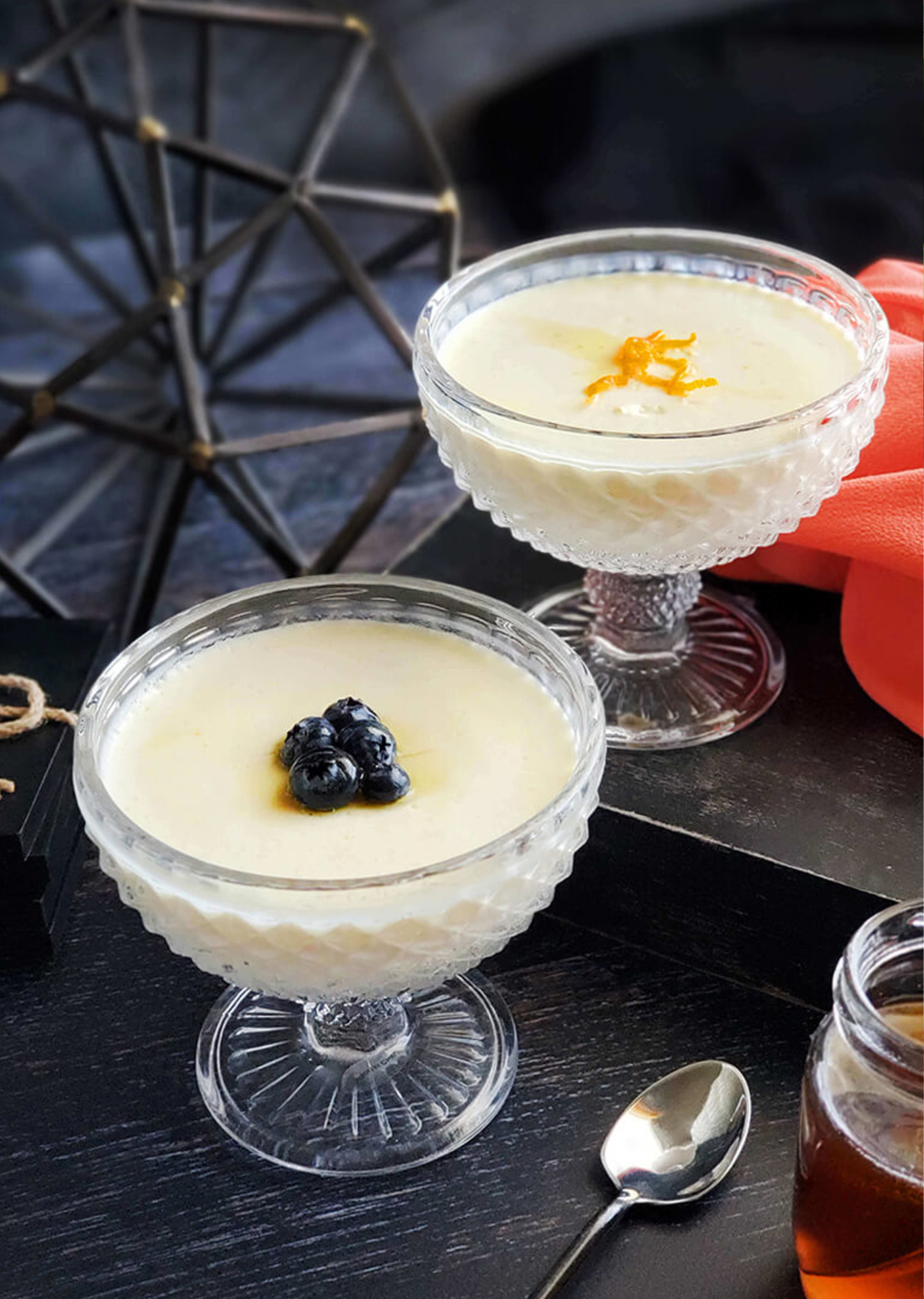 Creamy Goat Cheese Pudding with a hint of Orange