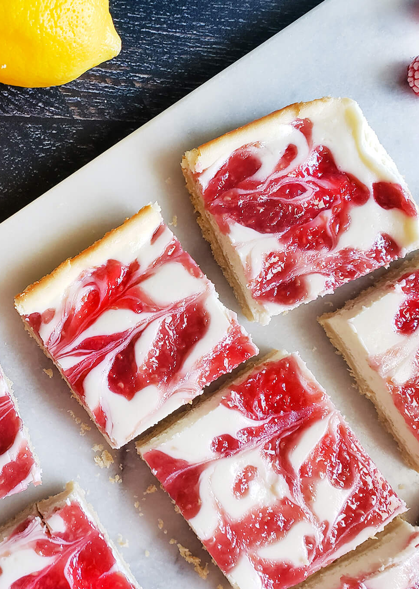 Raspberry Swirl Cheesecake Bars