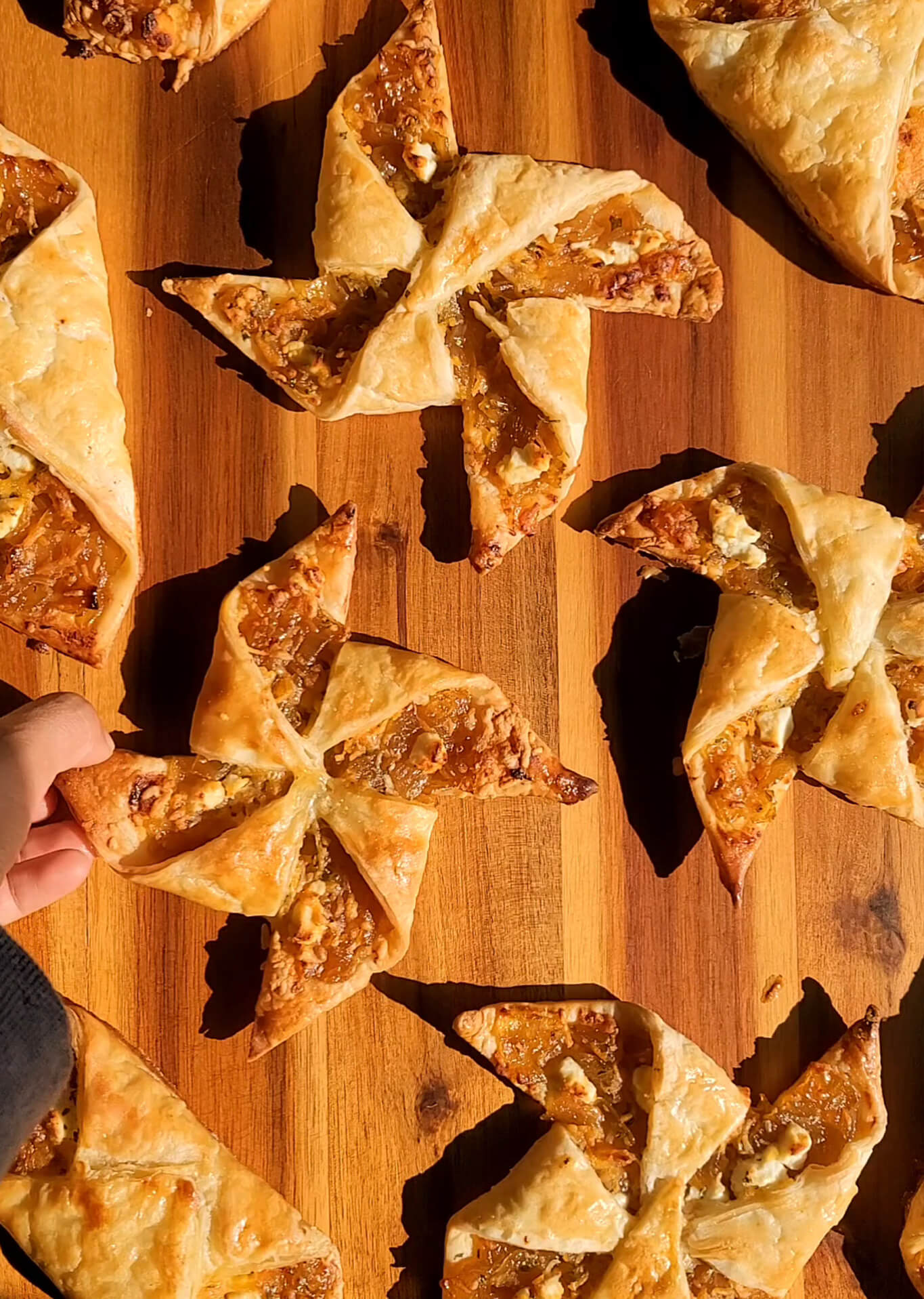 Goat Cheese and Onion Jam Pinwheels