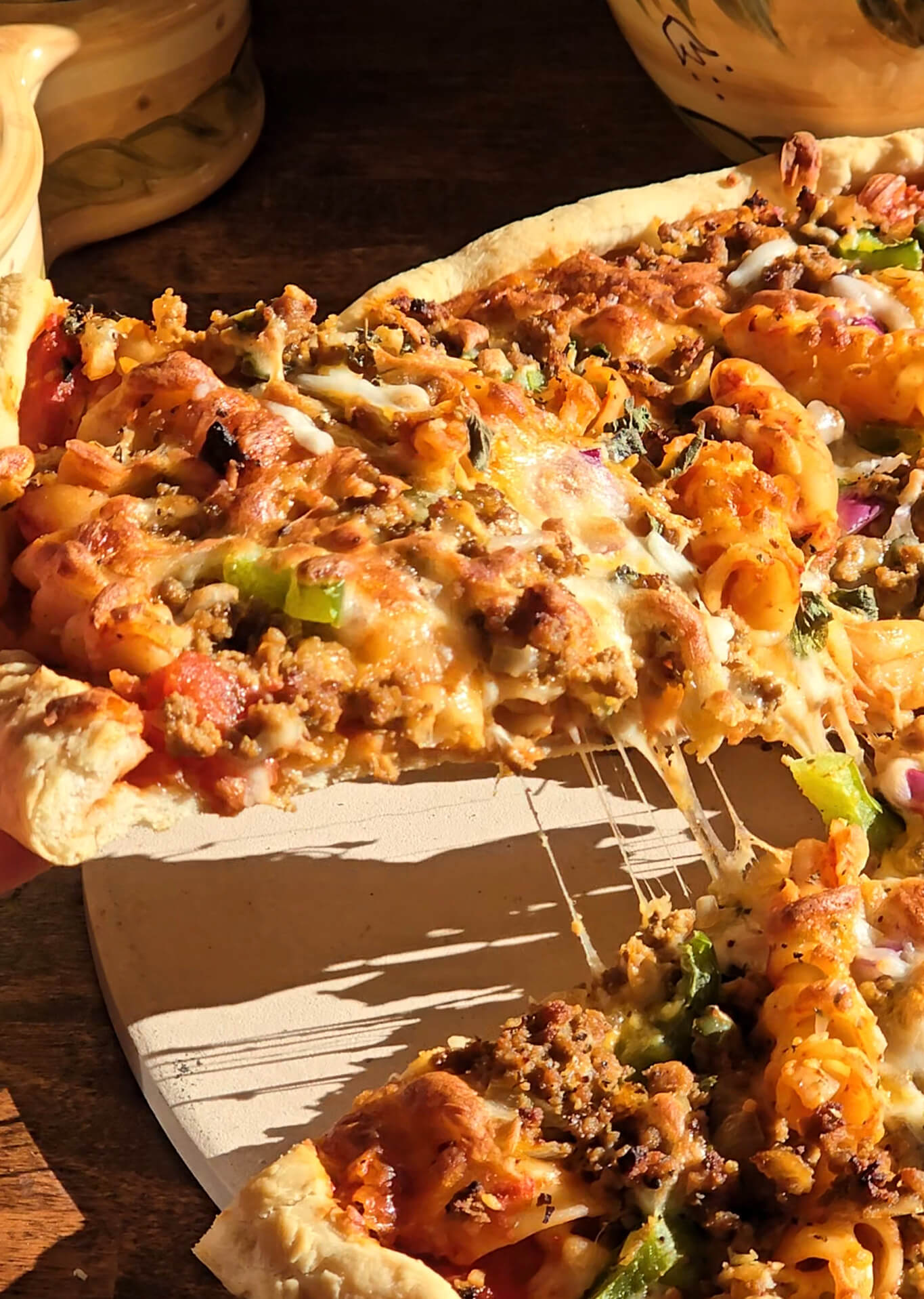 Loaded Rotini Pizza